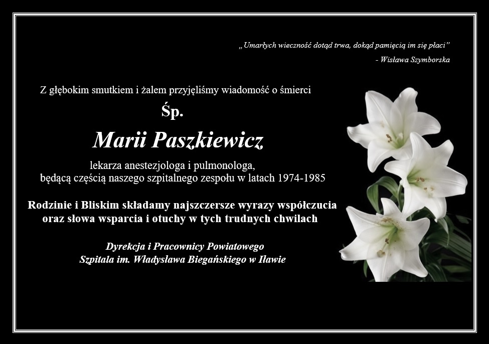 Śp. Maria Paszkiewicz